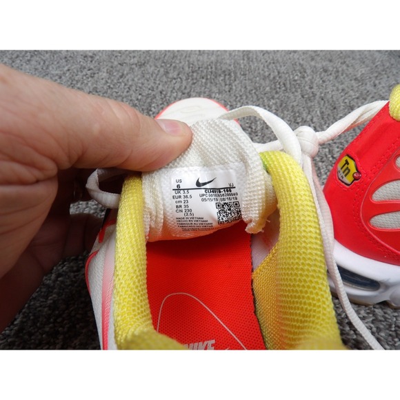 Nike Air Max Plus TN White Red Orange Yellow Men's Athletic Running Shoes US 6 - Picture 5 of 5